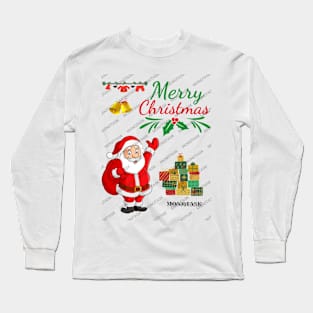 Merry Christmas original artwork by MONOTASK Long Sleeve T-Shirt